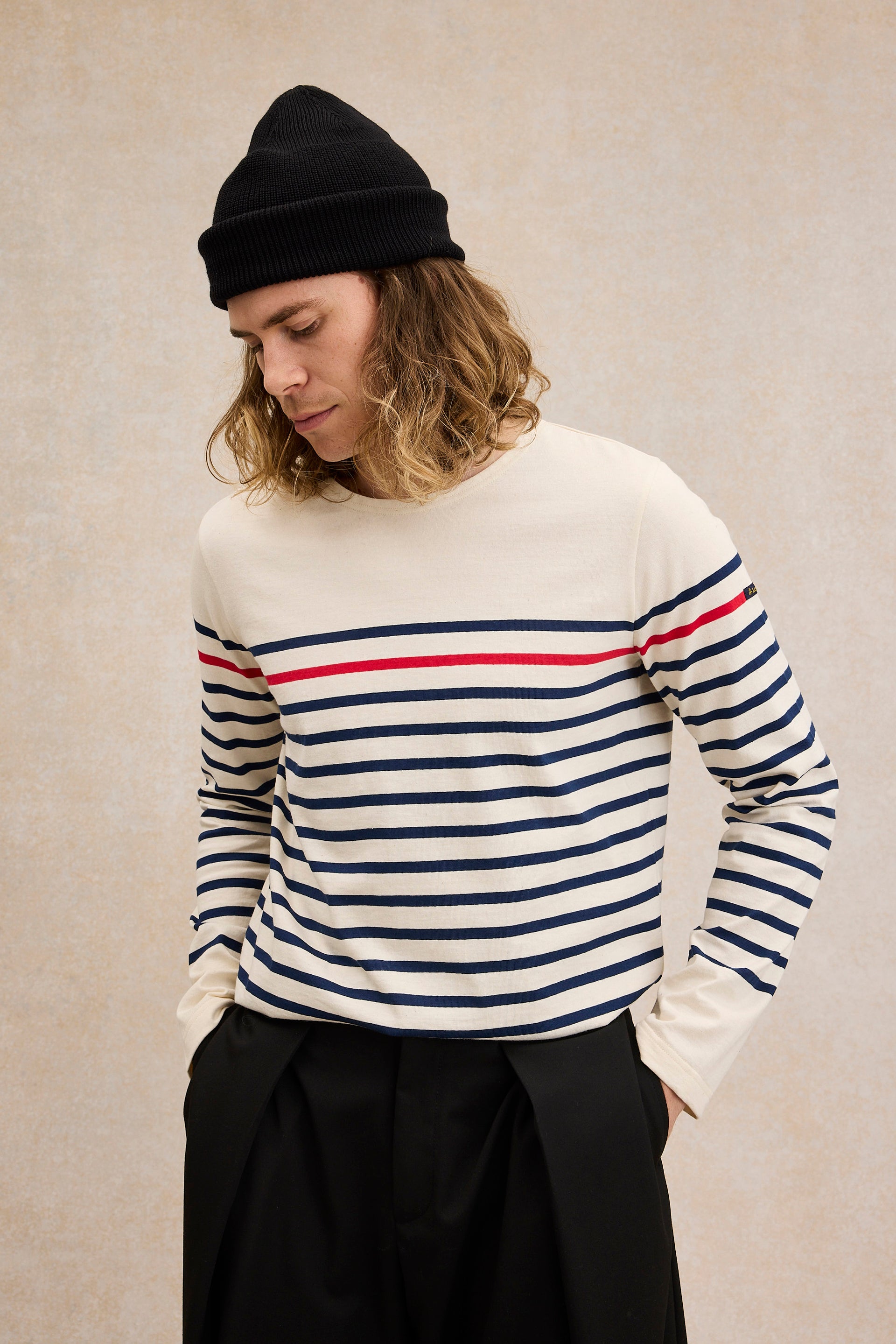Men's original offwhite and red sailor shirt | Le Minor