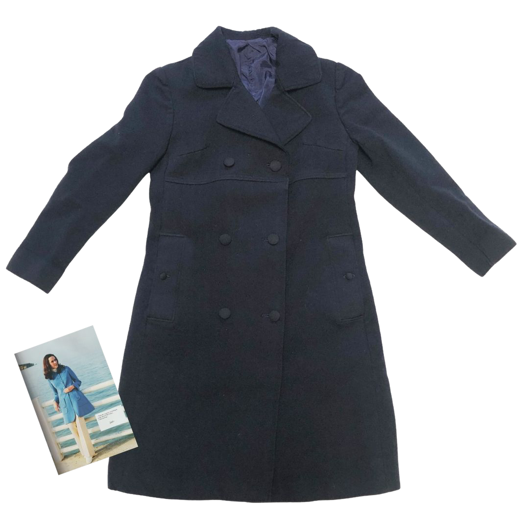 Full length navy coat sales