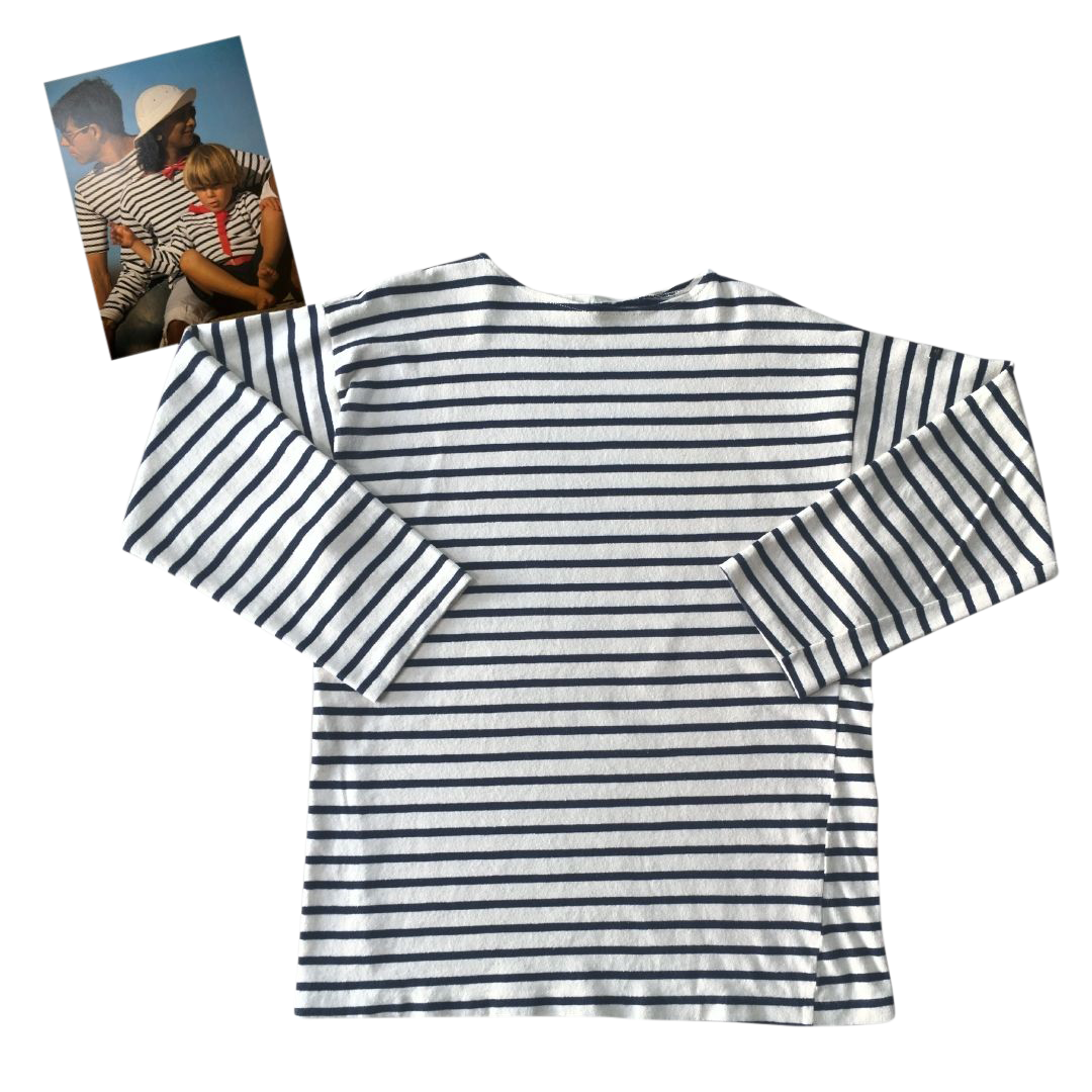 T-shirt manche longue bleu foncé coton