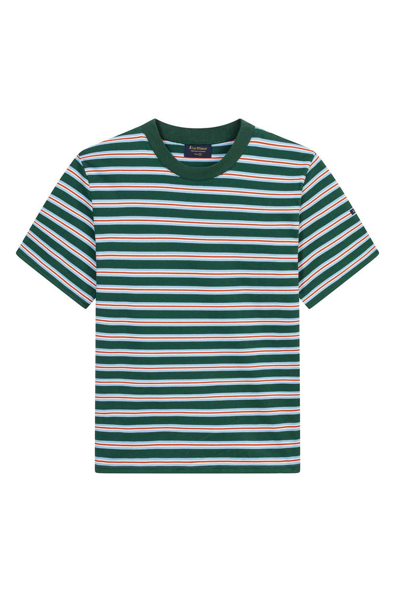 "Vic" green striped t-shirt - men
