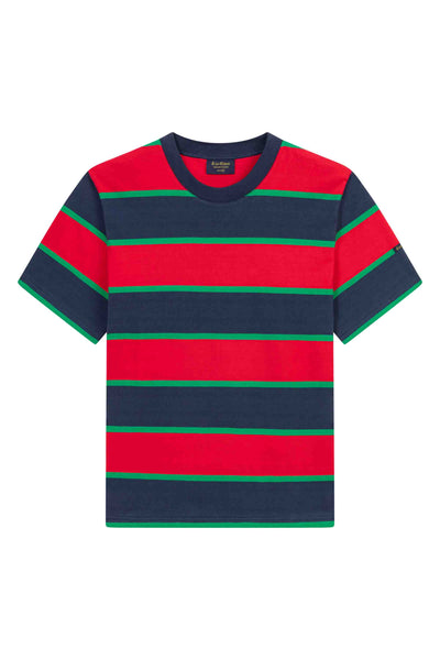 Andy green and red striped t-shirt