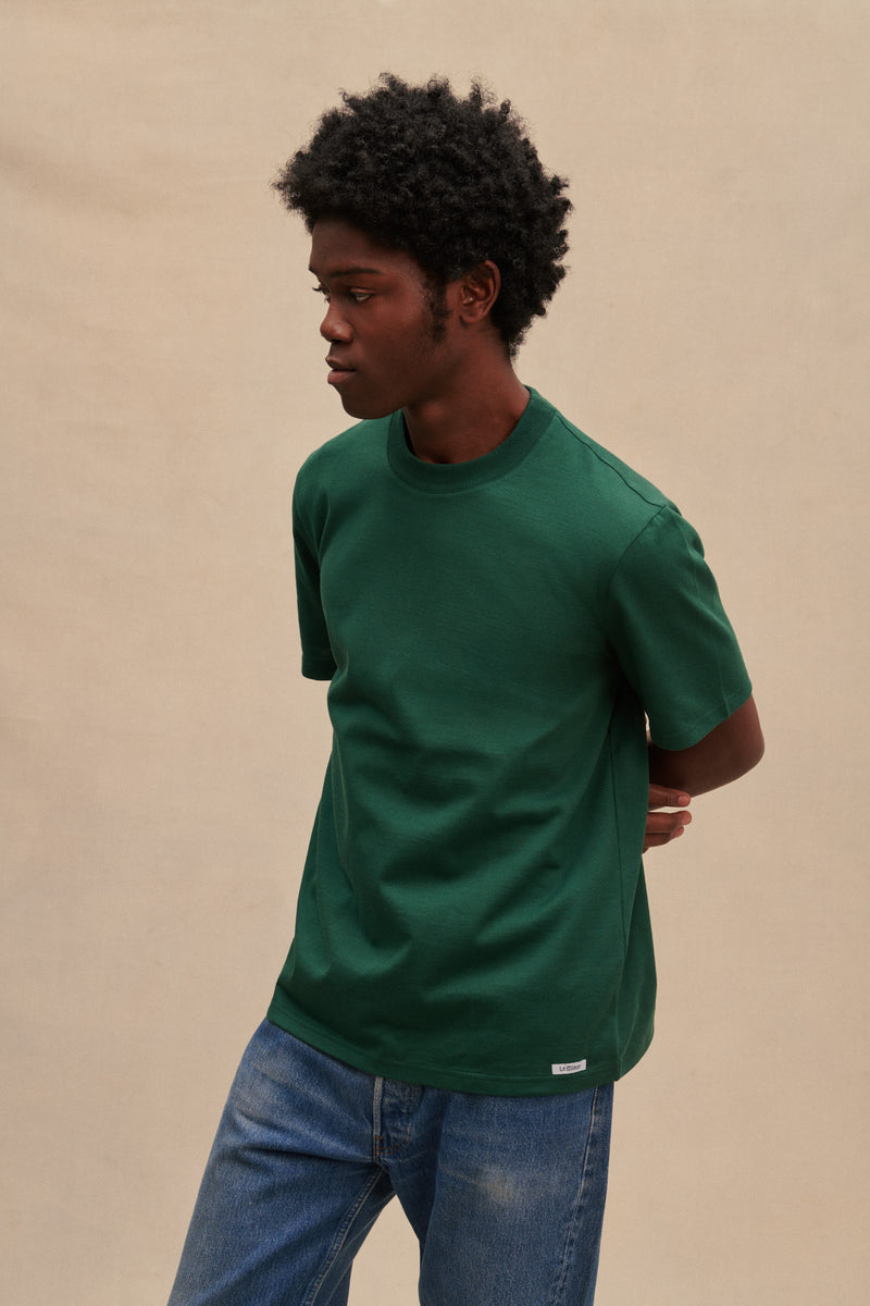 T-shirt vert foncé à manches courtes pour homme