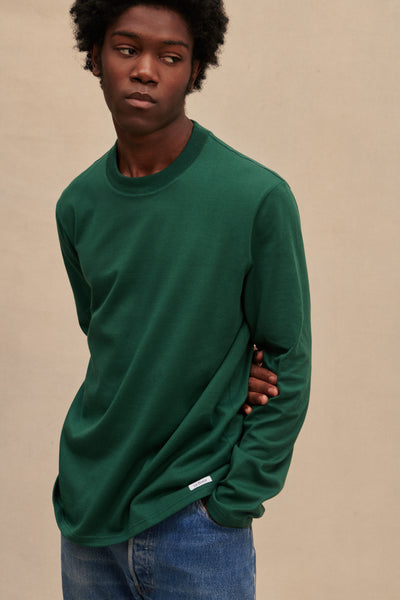 Men's dark green short-sleeved T-shirt