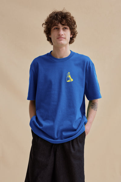 T-shirt Andy sérigraphié bleu outremer