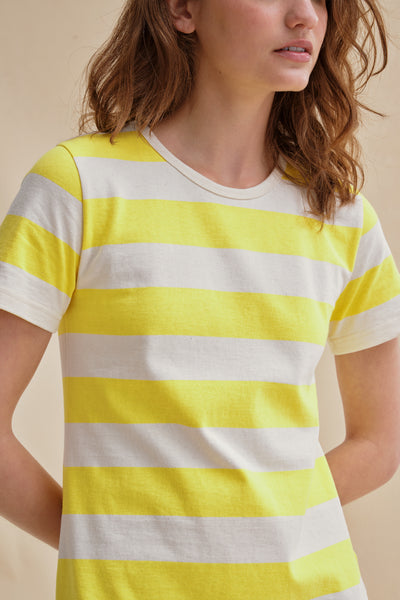 Robe Françoise écru et jaune
