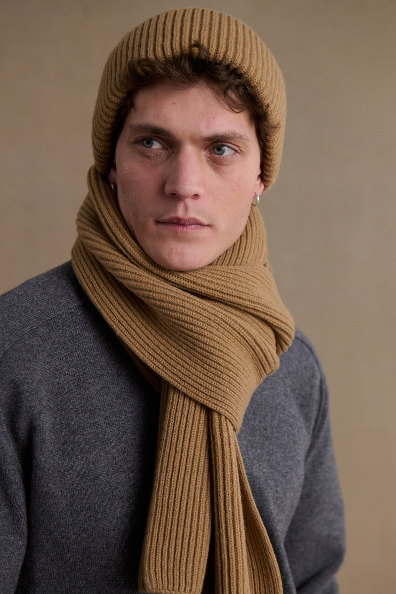 Bonnet extra doux mixte beige