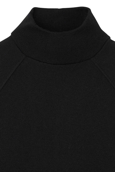 Men's black milano merino wool funnel neck sweater
