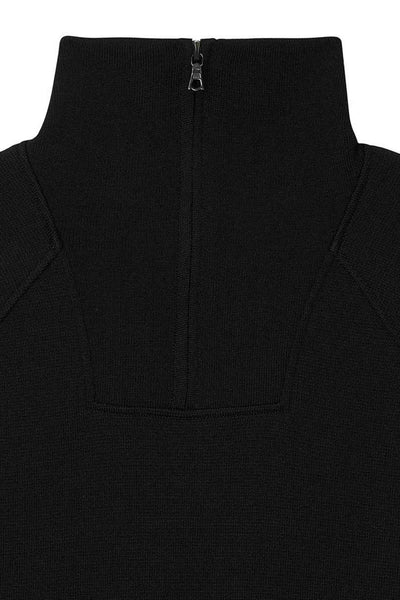 Milano black merino wool trucker sweater for men