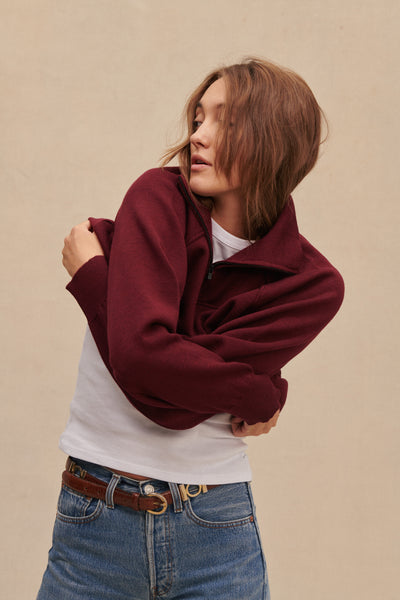 Women's milano burgundy trucker sweater