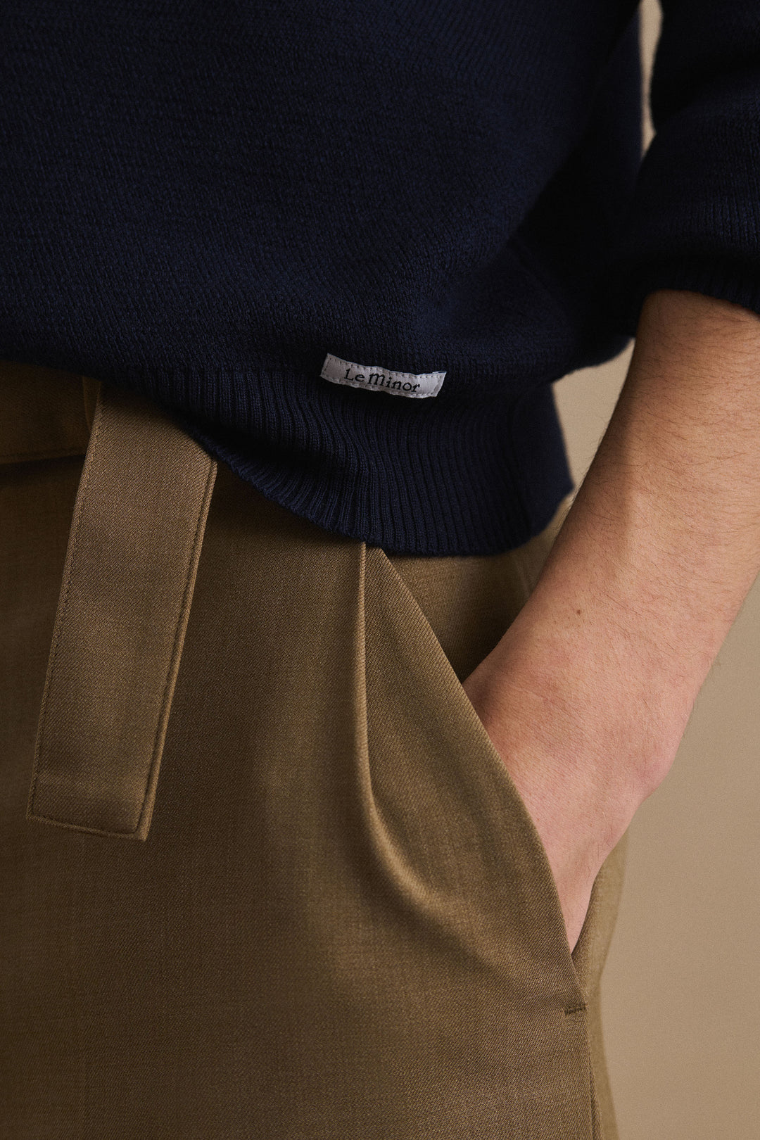 Polo Ange laine mérinos marine pour homme | Le Minor