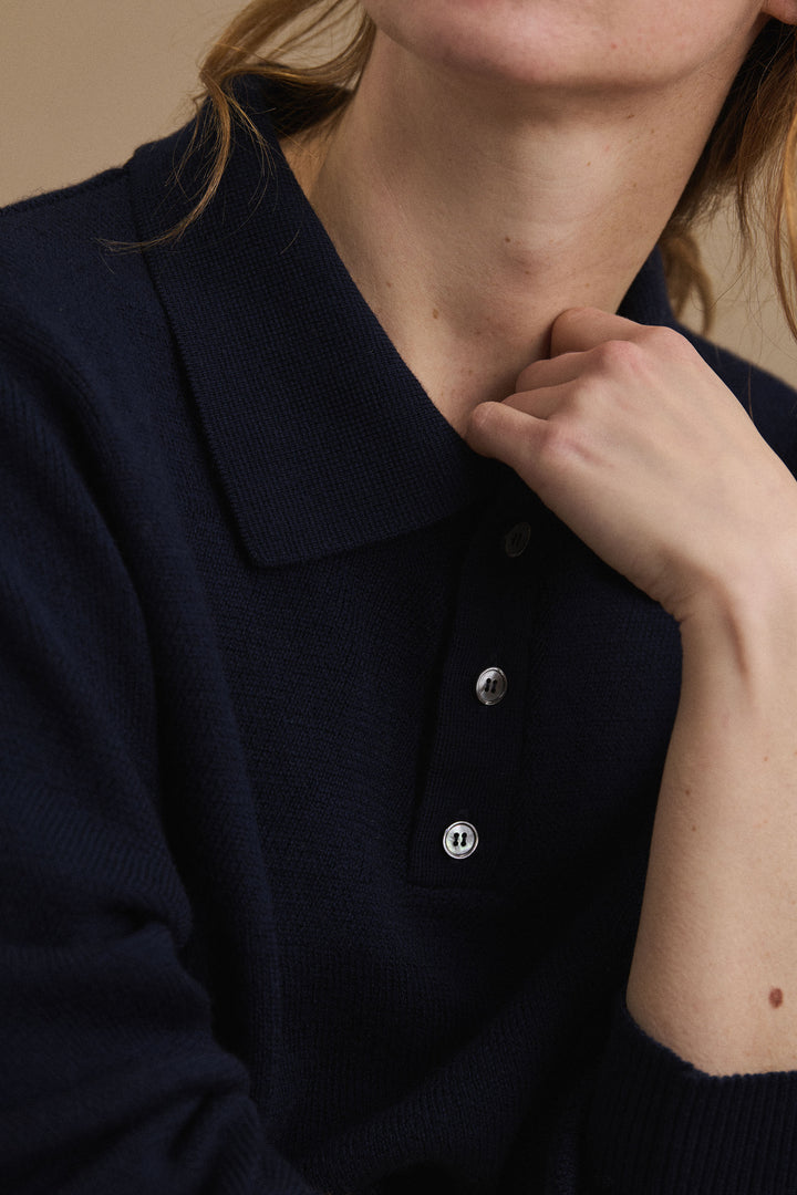 トップス le minor POLO Polo Ange en laine mérinos écru pour homme | Le Minor