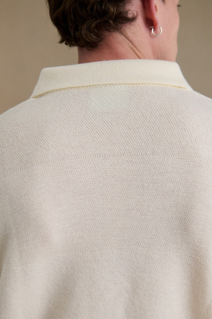 トップス le minor POLO Polo Ange en laine mérinos écru pour homme | Le Minor