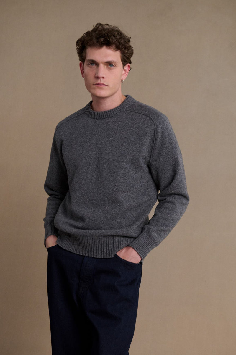Pull Laine Mérinos Col Rond Homme Pull à Col Rond En Laine Mérinos