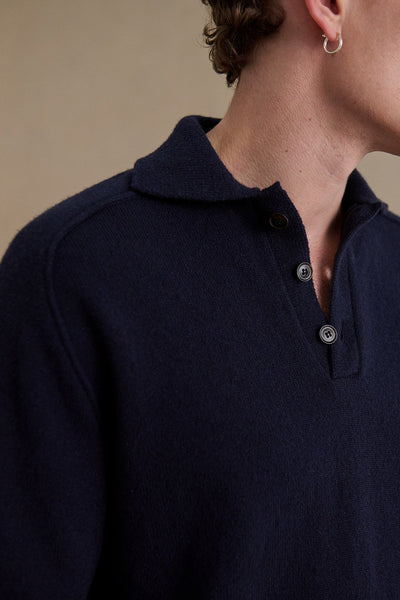 Men's navy blue polo-neck sweater