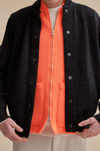 Gilet zippé orange Milano pour homme