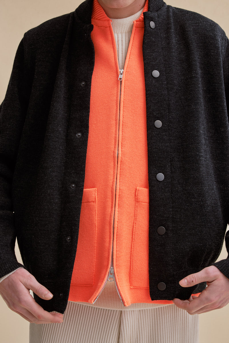 Gilet zippé orange Milano pour homme
