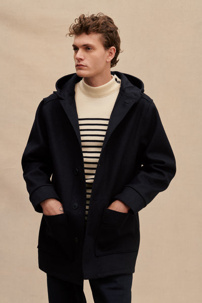Men's navy wool coat