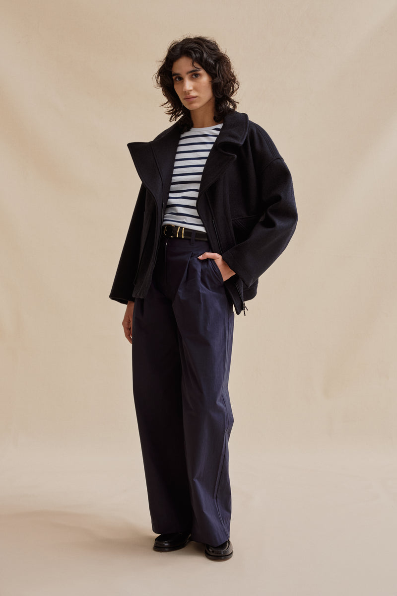 Caban bleu marine pour femme