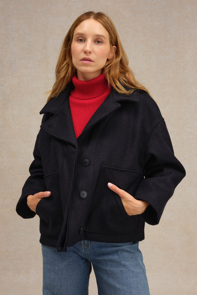 Women's pea coat navy blue