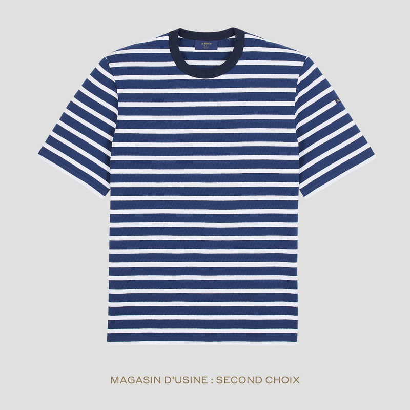 T-shirt Pablo marine et blanc pour homme - Second choix