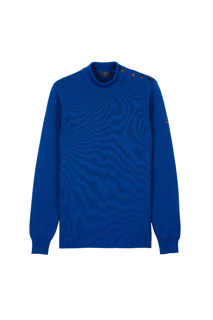 Royal blue sailor sweater 100% virgin wool | Le Minor