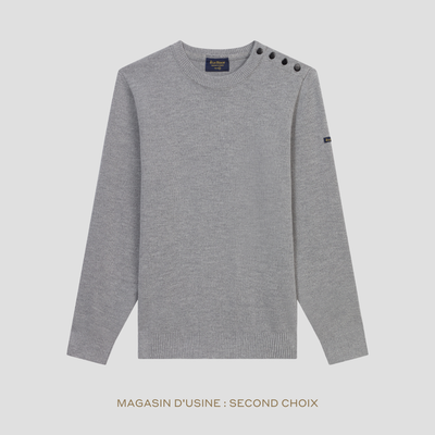 Pull Marin ample gris chiné mixte - Second choix