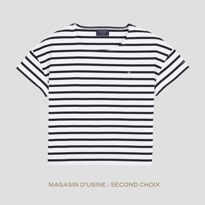 Marinière manches courtes boyfriend pour femme noir - Second choix