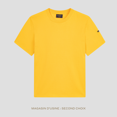 T-shirt jaune pastel uni pour homme - Second choix