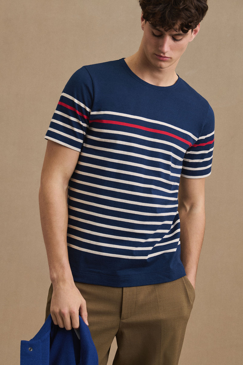 Marinière Homme Tee Shirt Mariniere Rouge T-shirt Rugby Marinière