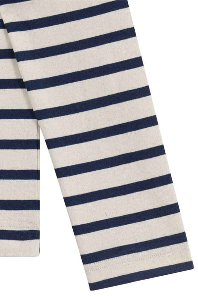 Women's ecru and navy classic long sleeved sailor shirt 