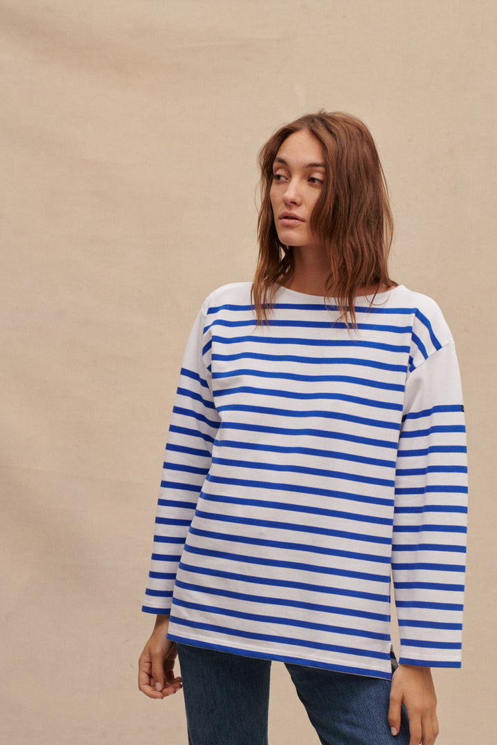 Haut Manches Courtes Cloche M&S - Rayures Bleues Et Blanches - Taille 10 - Occasion Très Bon état