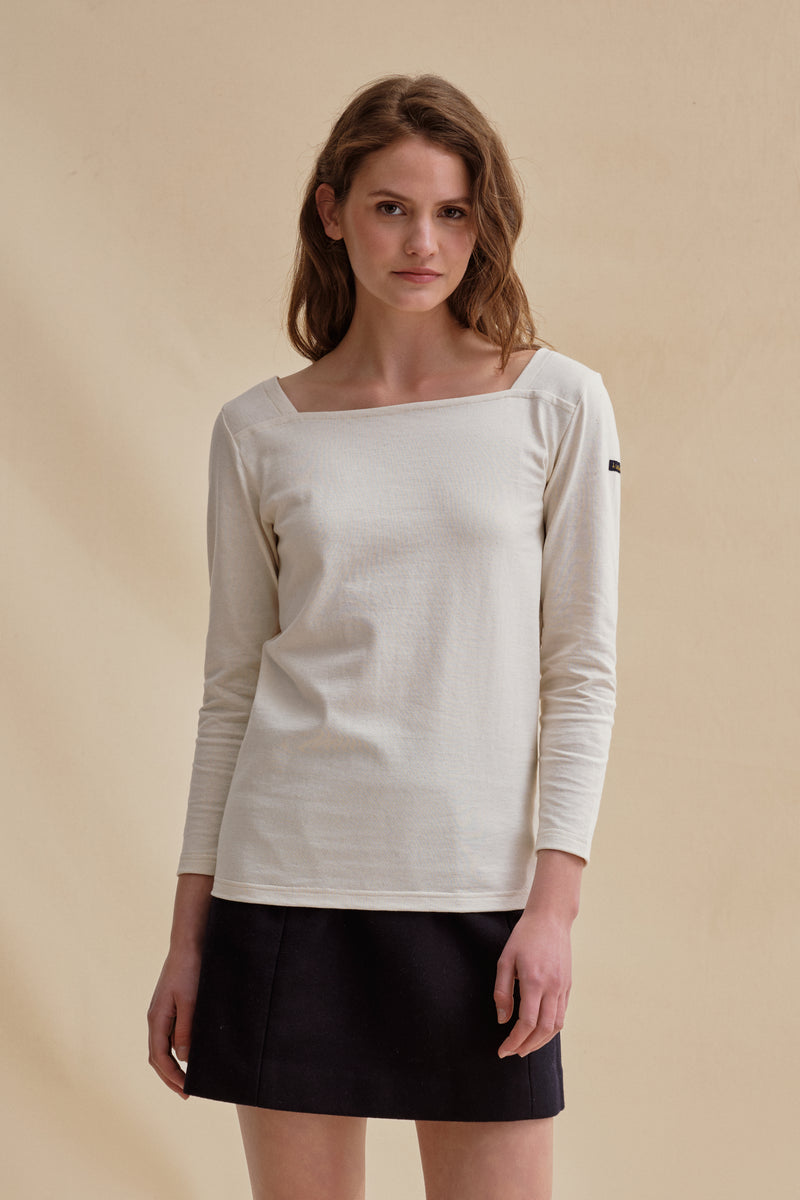 Marinière Gabrielle uni écru pour femme