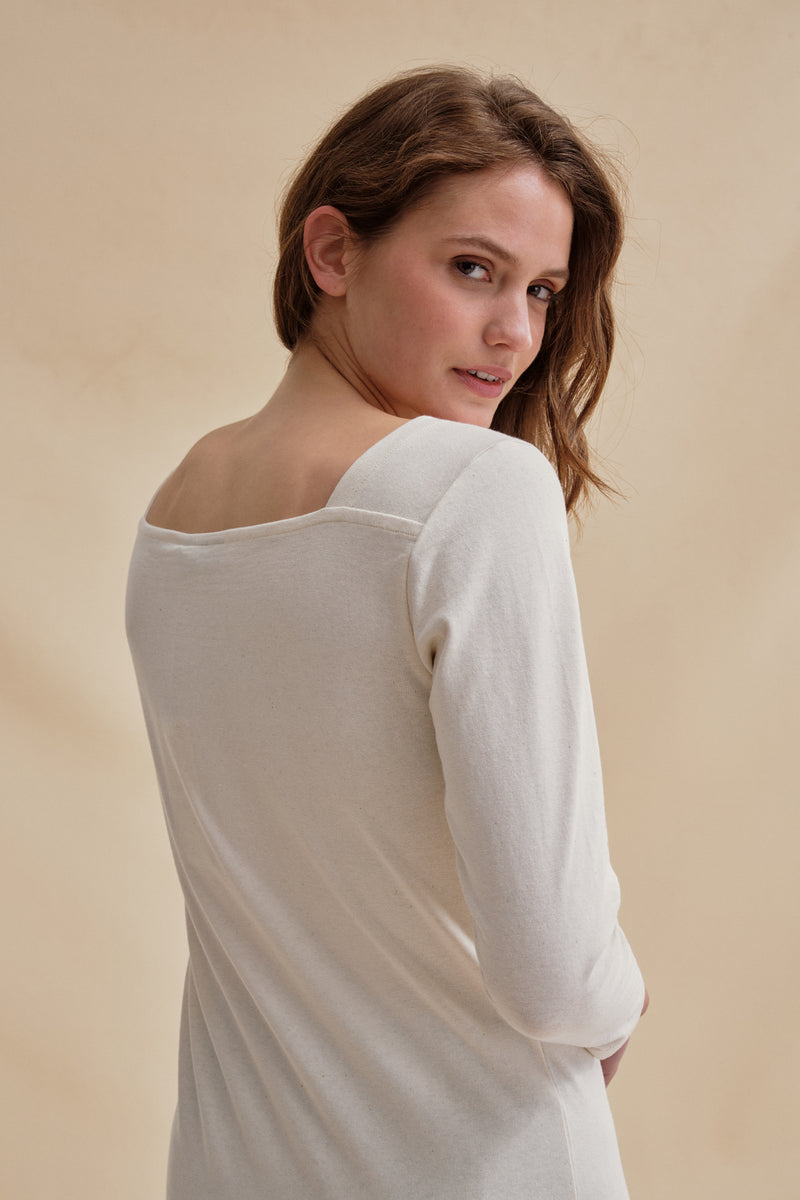 Marinière Gabrielle uni écru pour femme