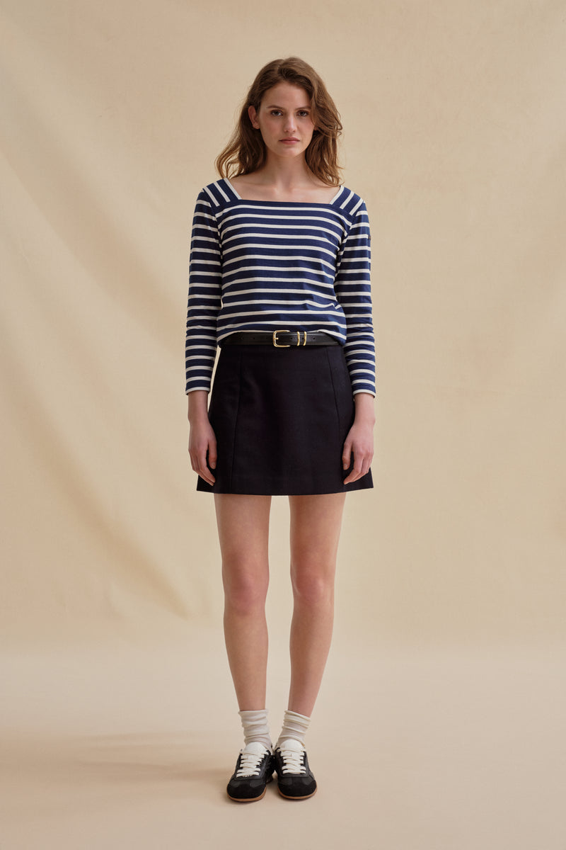 Gabrielle navy blue and ecru sailor shirt  for women