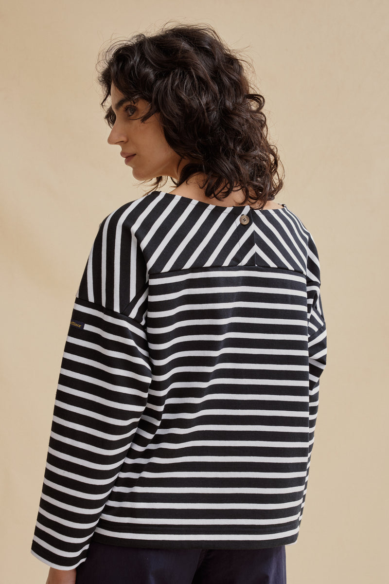 Thick cotton black and white Mona blouse