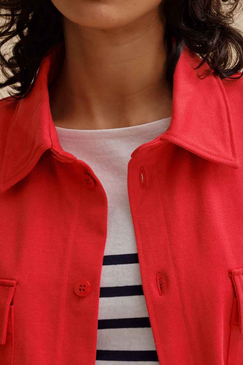 Surchemise en coton rouge pour femme