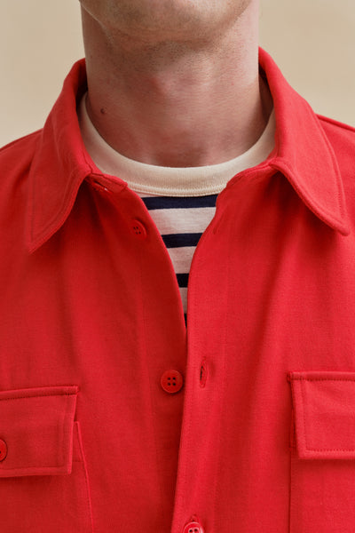 Men's red cotton overshirt