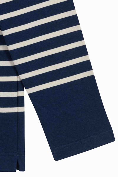 Men's navy sailor shirt striped polo paw print