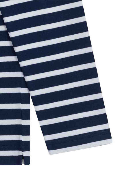 Women's navy blue and white marinière
