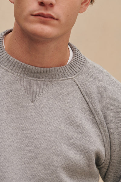Grey merino sweatshirt for men