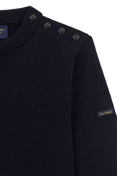 Men's navy blue sailor sweater in merino wool