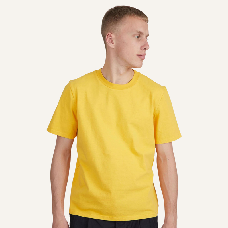 T-shirt jaune pastel uni pour homme - Second choix