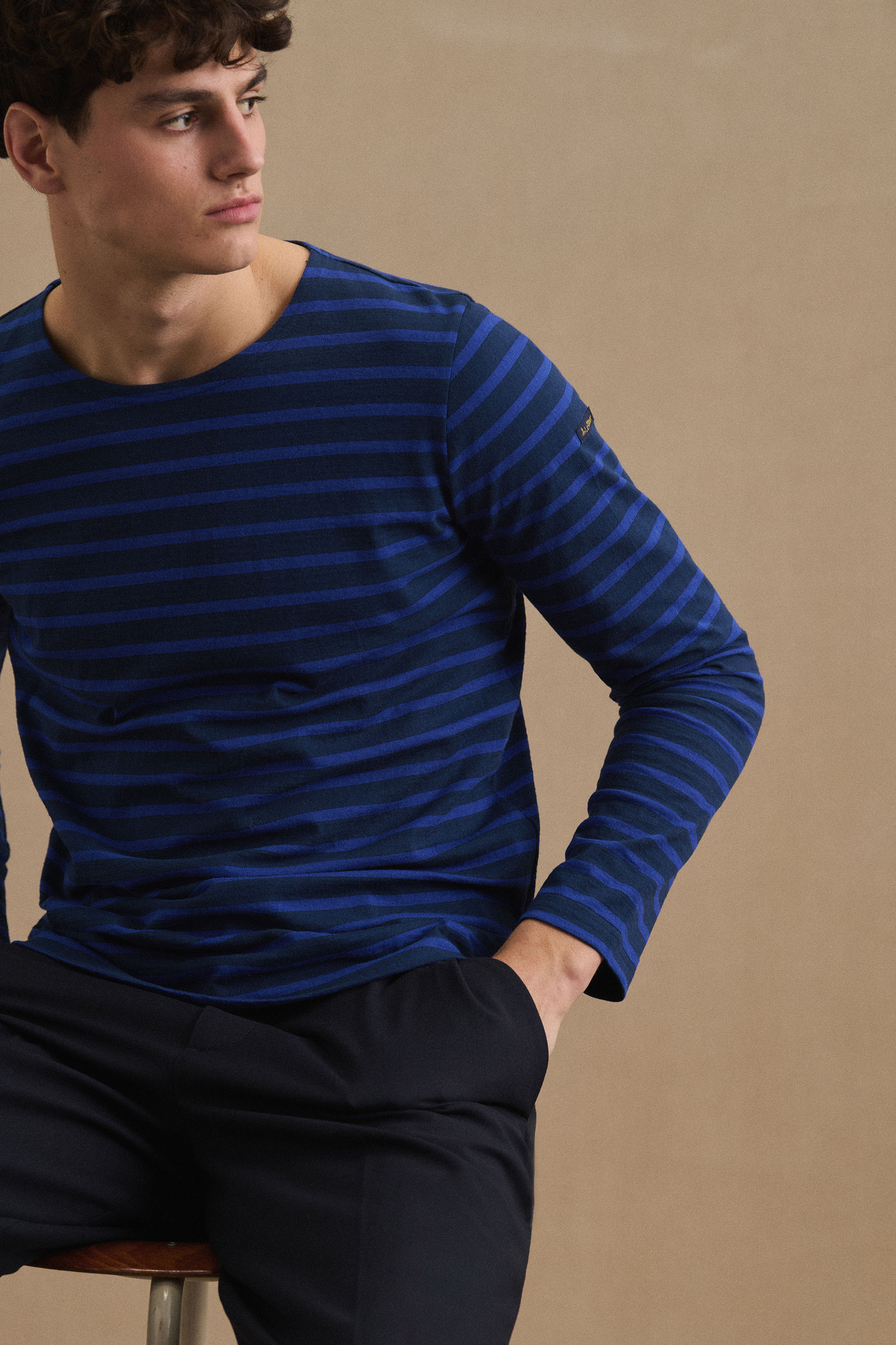 Men's classic navy and royal blue marinière | Le Minor