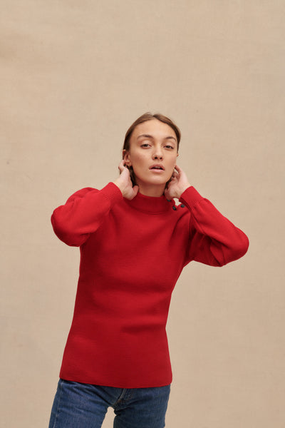 Women's red sailor sweater