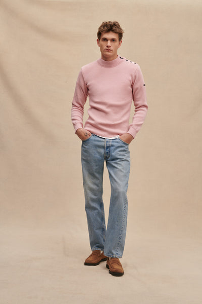 Pastel pink sailor sweater for men