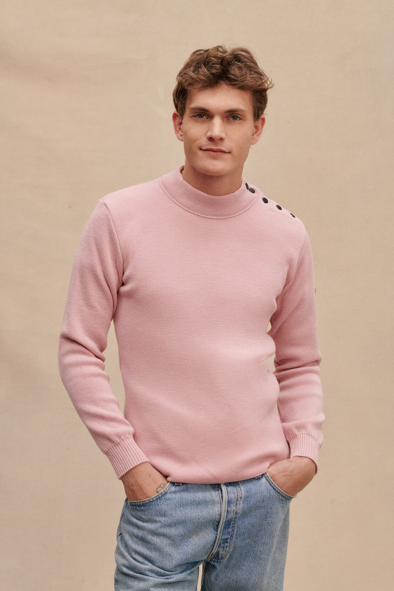 Pastel pink sailor sweater for men