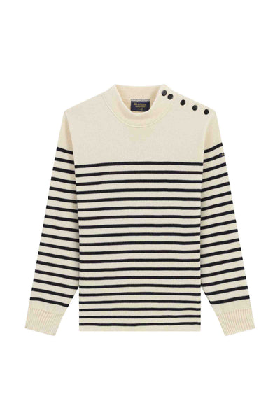 Women's ecru striped sailor sweater