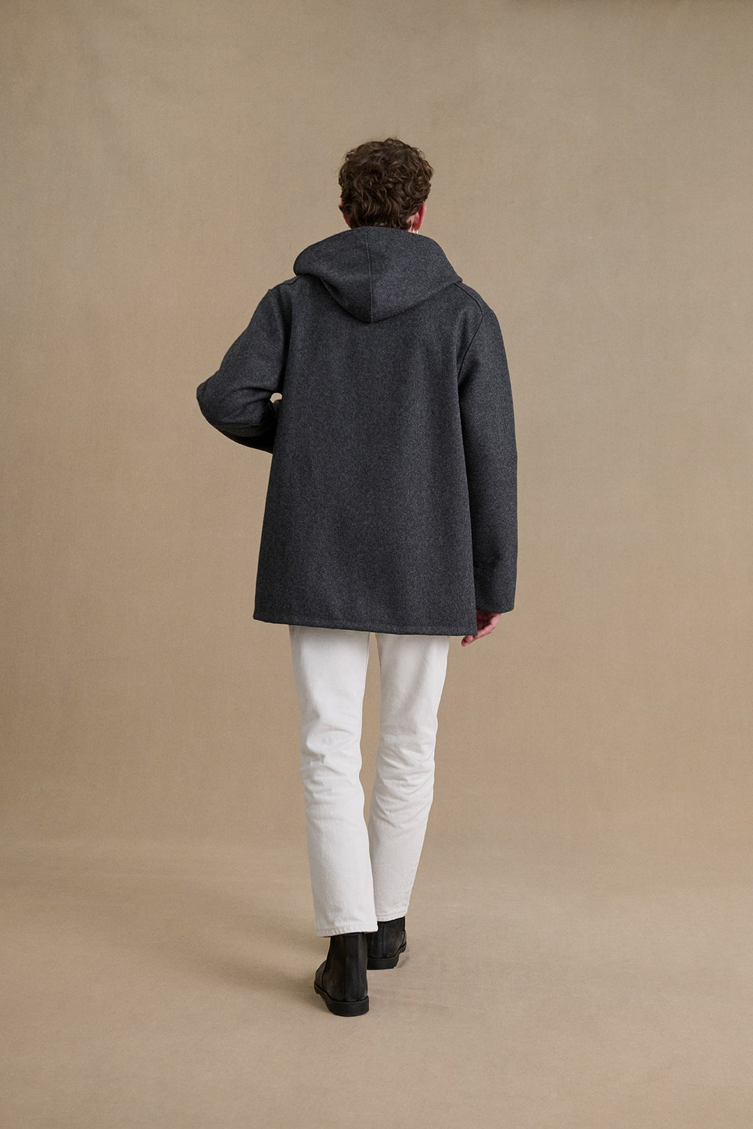 Men's grey woollen Kabig coat | Le Minor