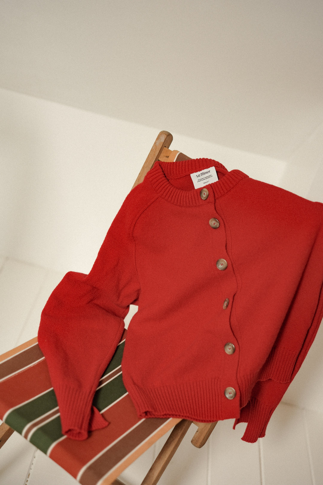 25AW【新品】Le minor CARDIGAN S カーディガン レッド Le Minor - Le minor ルミノア カーディガン S 赤 【古着】【中古