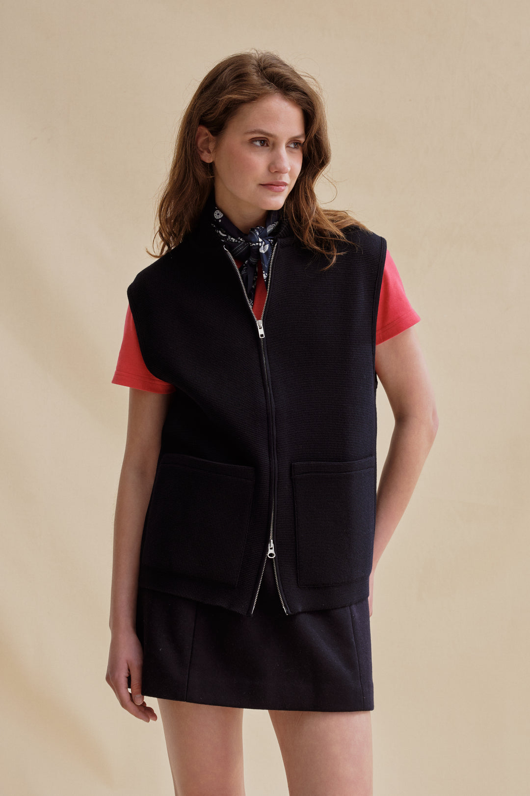 Gilet Lunatisme Zippé Taille M/38 - Beige - Occasion Très Bon état - Laine Alpaga/acrylique